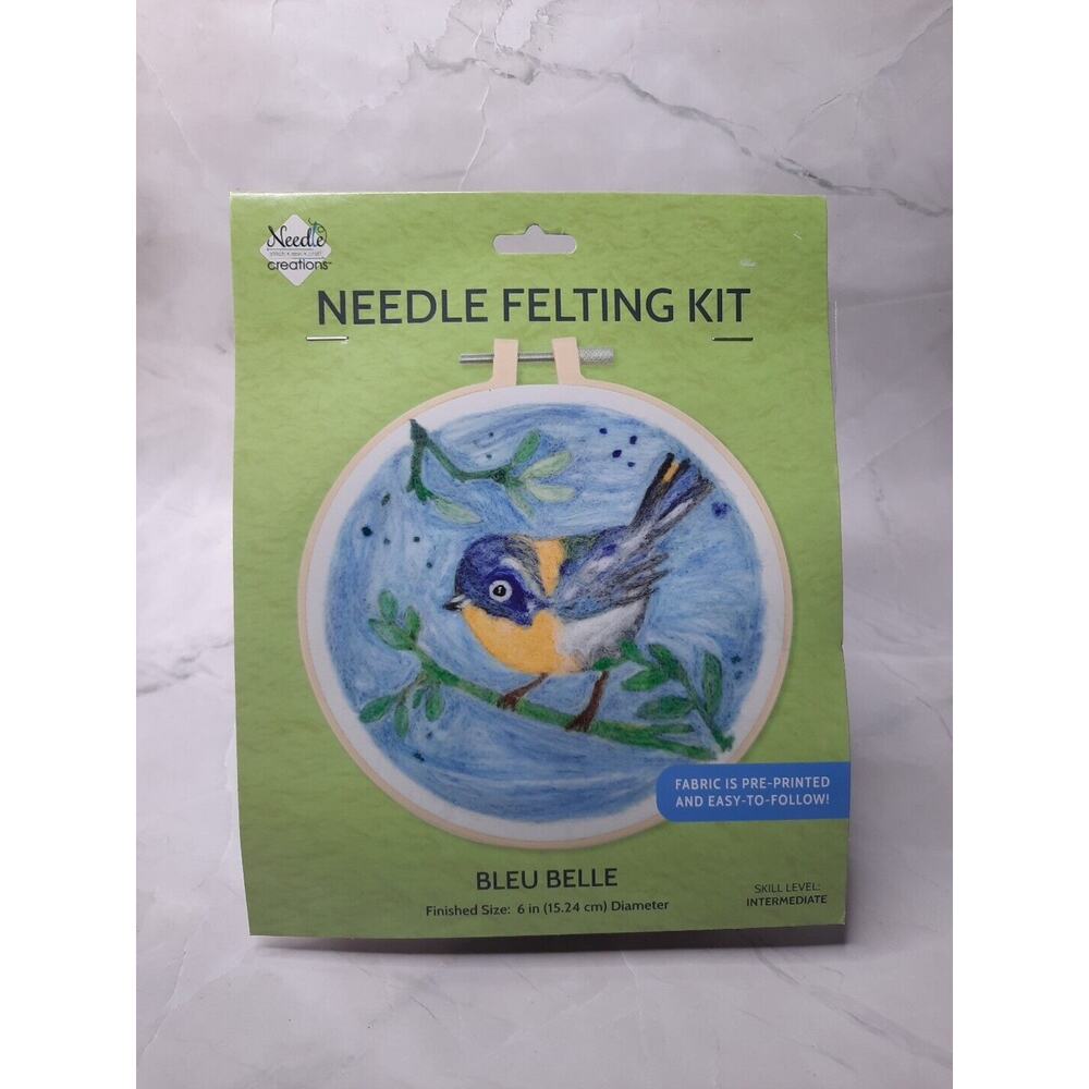 Needle Craft Needle Felting Kit Bleu Belle 6 inch Intermediate Bird